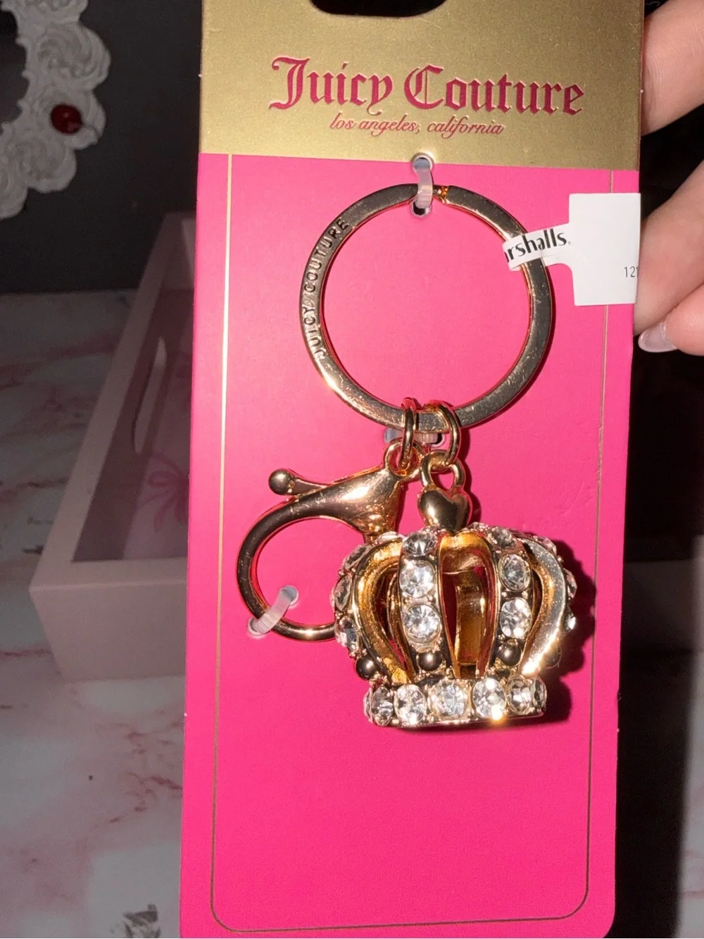 Juicy Couture Gold-Tone Crown Key & Bag Charm with Crystals